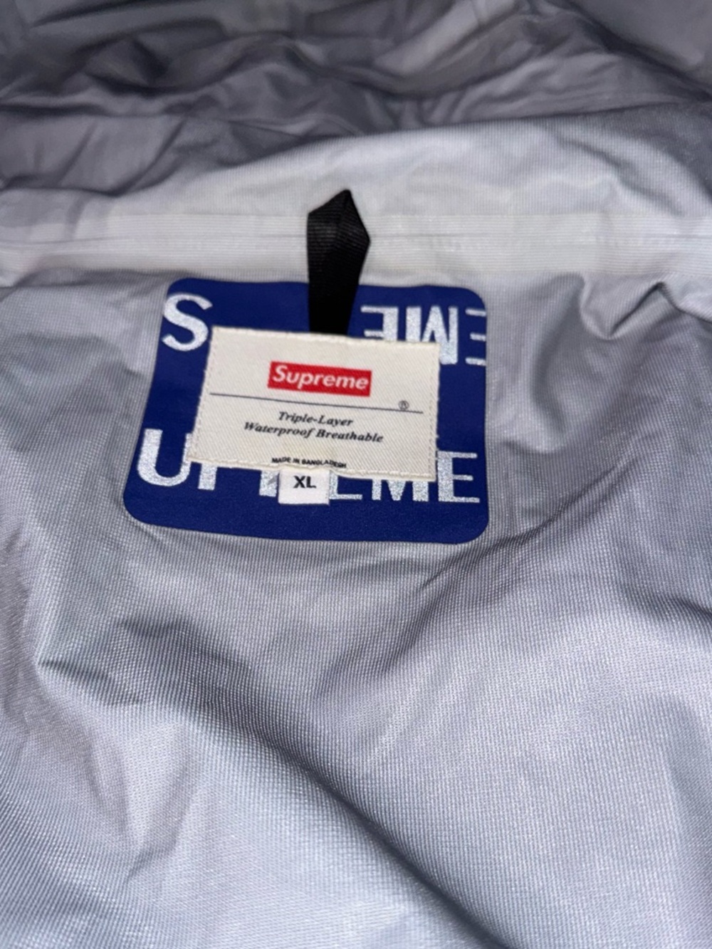 Mens Supreme 3M Reflective Repeat Taped Seam Jacket Blue - Picture 6 of 14